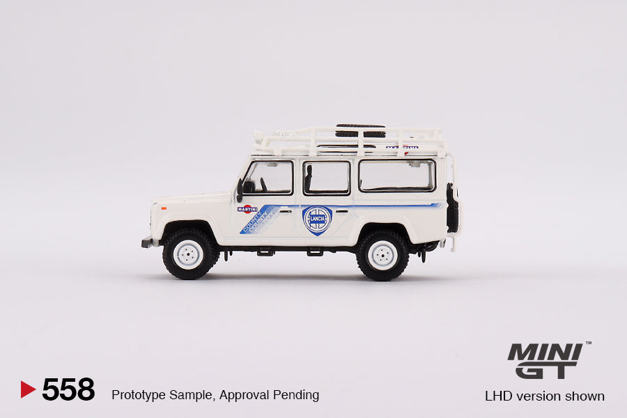 Mini GT 1/64 - Land Rover Defender 110 1991 Safari Rally Martini Racing Support Vehicle