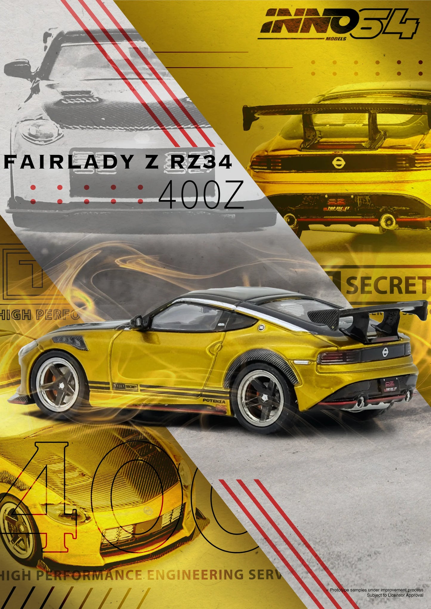 Inno64 1/64 - Top Secret Nissan Fairlady Z (RZ34) Gold