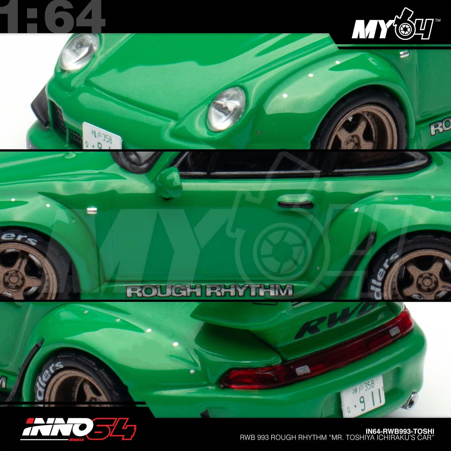Inno64 1/64 - Porsche RWB 993 Rough Rhythm "Mr. Toshiya Ichiraku's Car"