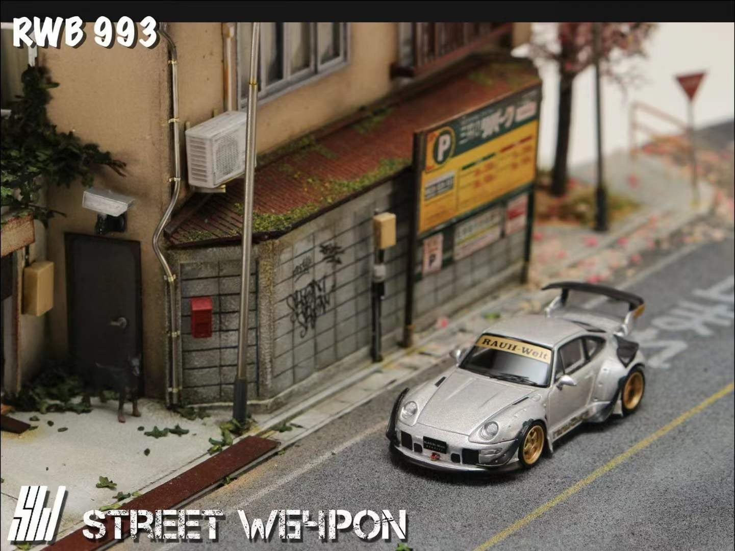 Street Weapon 1/64 - Porsche RWB 993 Heavenly Silver