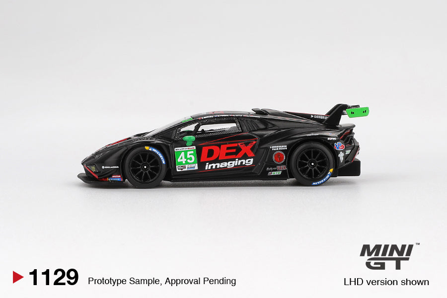Mini GT 1/64 - Lamborghini Huracán GT3 EVO2 #45 No. 45 DEX Imaging  2024 IMSA Daytona 24 Hrs