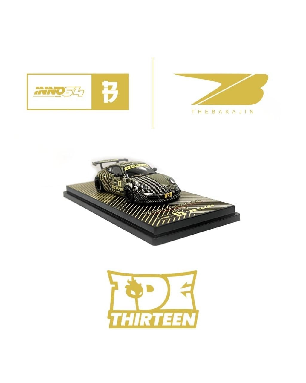 Inno64 1/64 - Porsche RWB 997 Black Crow Customs x Bakajin Indonesian Diecast Expo 2026 Event Edition