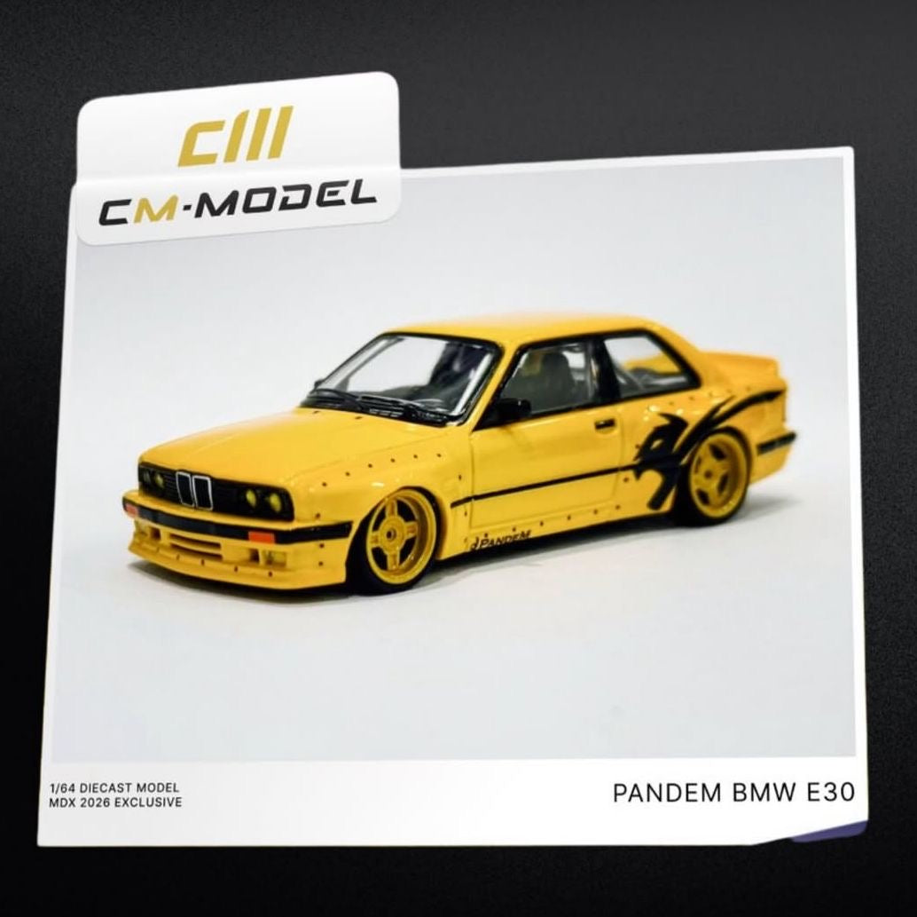 CM Model 1/64 - Pandem BMW E30 Yellow Malaysia Diecast Expo 2026 Event Exclusive