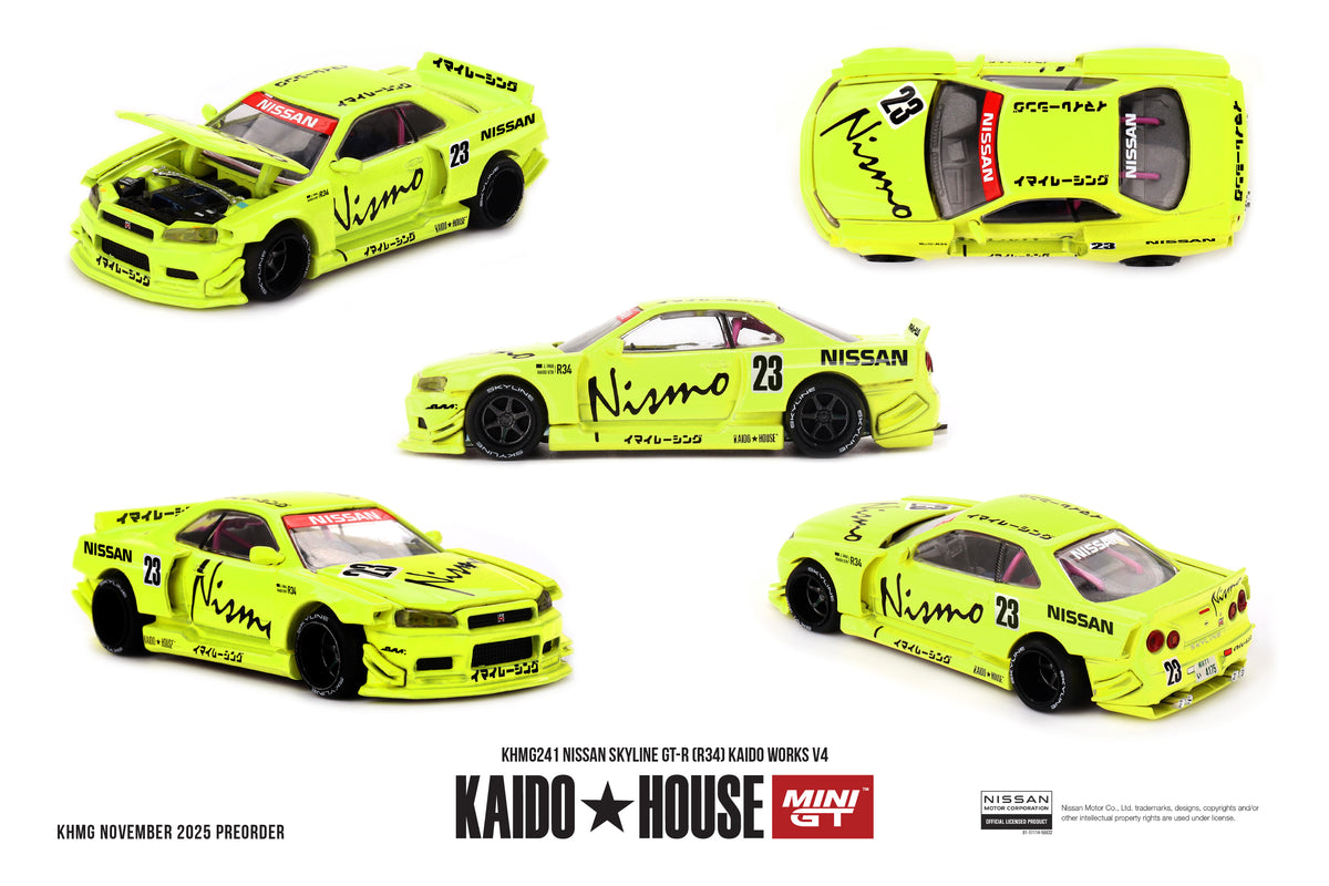 Mini GT x Kaido House 1/64 - Nissan Skyline GT-R (R34) Kaido Works V4