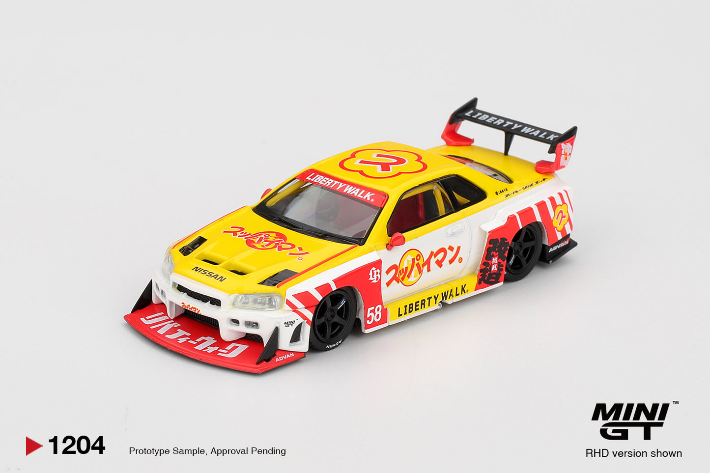 Mini GT 1/64 - Nissan LB-ER34 Super Silhouette SKYLINE Suppaiman Okinawa