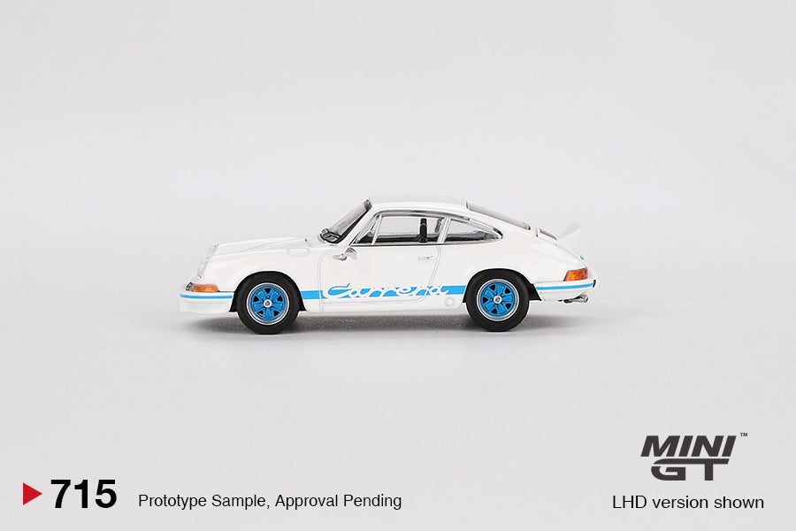 Mini GT 1/64 - Porsche 911 Carrera RS 2.7 Grand Prix White with Blue Livery