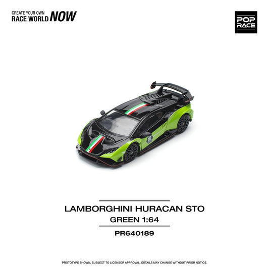 PRE-ORDER Pop Race 1/64 - Lamborghini Huracan STO Green