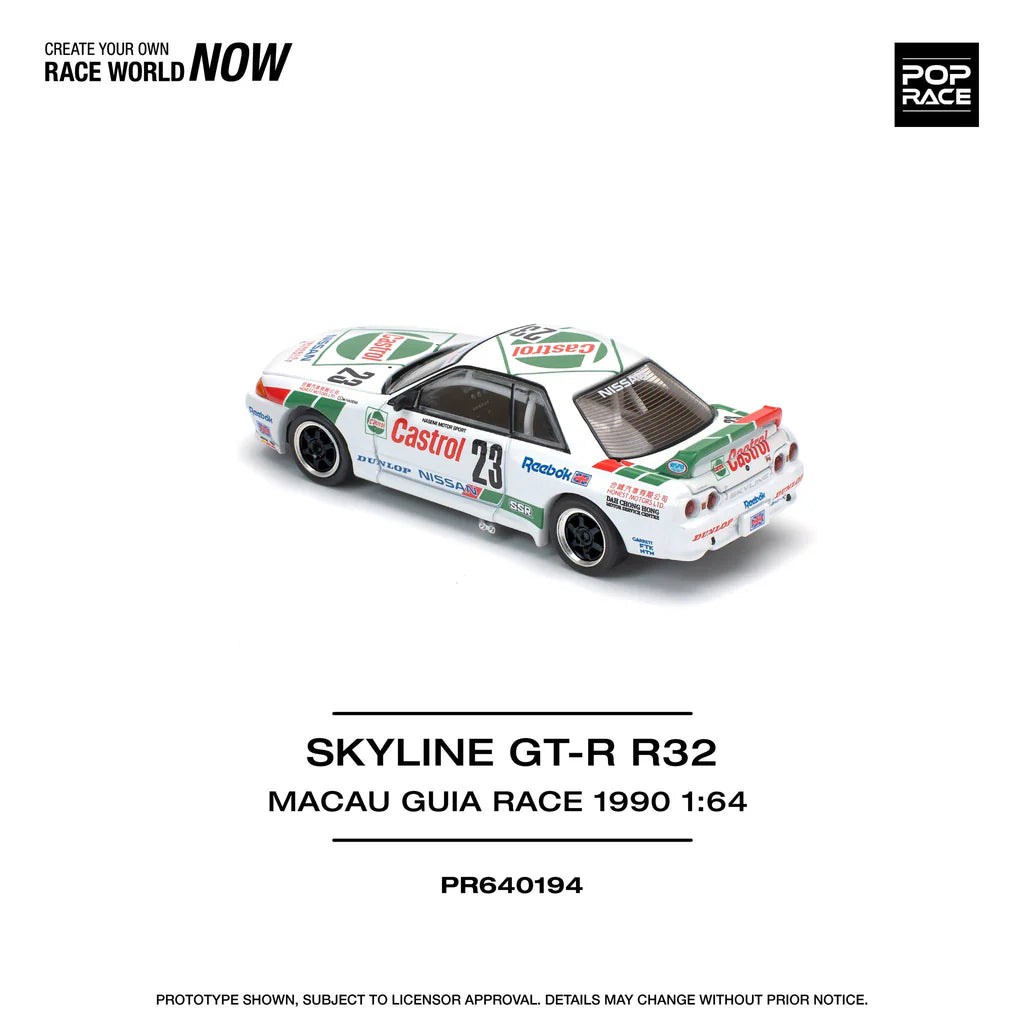 Pop Race 1/64 - Nissan Skyline GT-R BNR 32 Macau Guia Race 1990