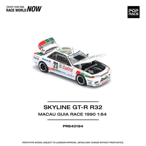 Pop Race 1/64 - Nissan Skyline GT-R BNR 32 Macau Guia Race 1990
