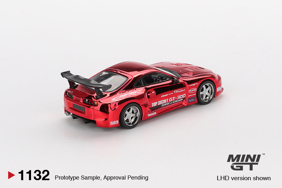 Mini GT 1/64 - Toyota Supra (A80) Top Secret GT-300 Top Secret Red Chrome
