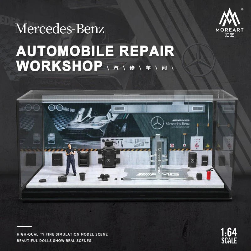 MoreArt 1/64 Diorama - Mercedes-Benz Automobile Repair Shop