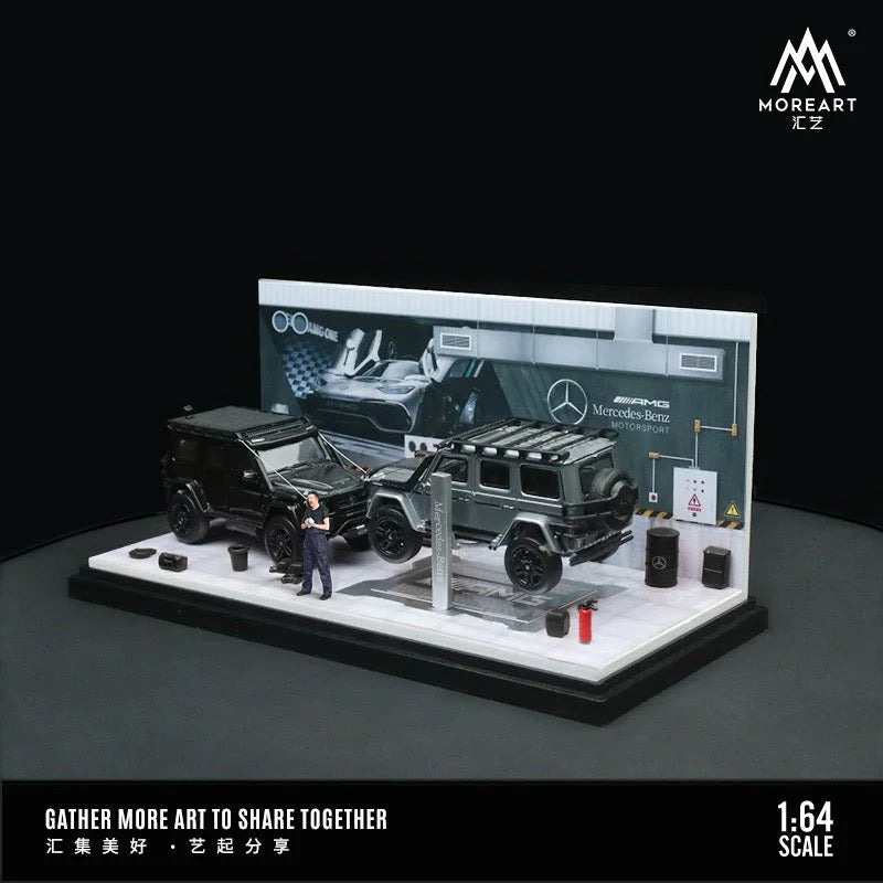 MoreArt 1/64 Diorama - Mercedes-Benz Automobile Repair Shop