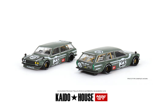 Mini GT x Kaido House 1/64 - Datsun KAIDO 510 Wagon CARBON FIBER V3