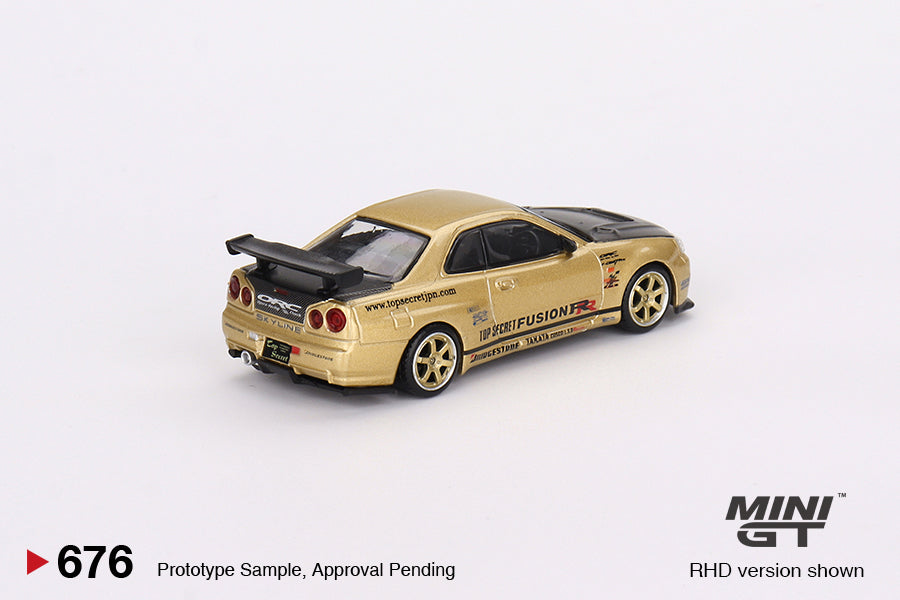 Mini GT 1/64 - Nissan Skyline GT-R (R34) Top Secret Top Secret Gold