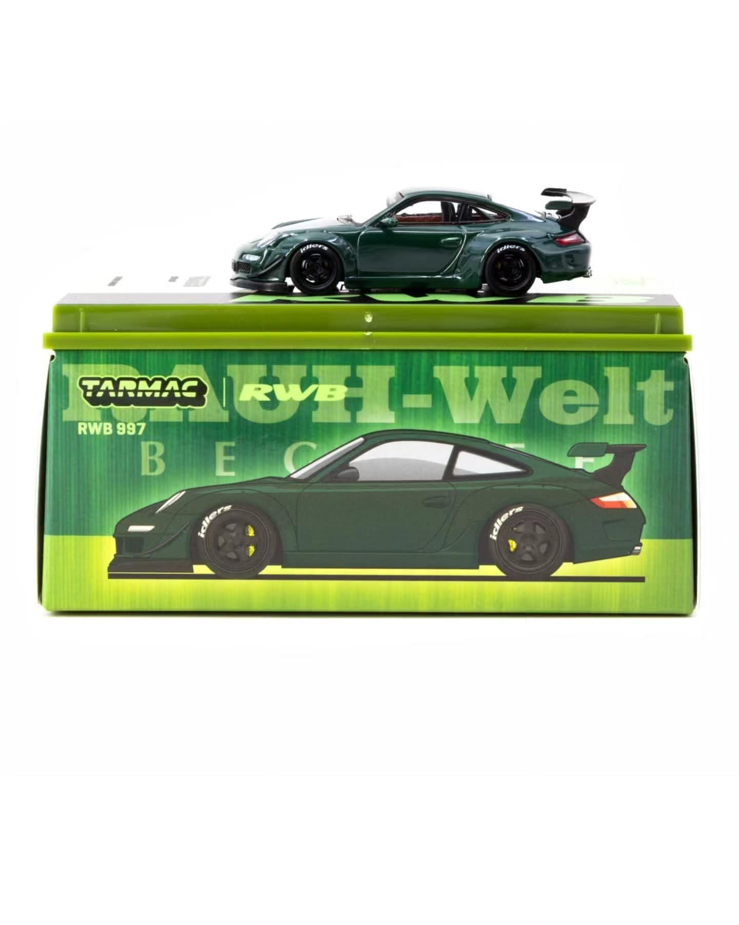 Tarmac Works 1/64 - Porsche 997 RWB Green with T-Shirt Indonesia Diecast Expo 2025 Event Edition
