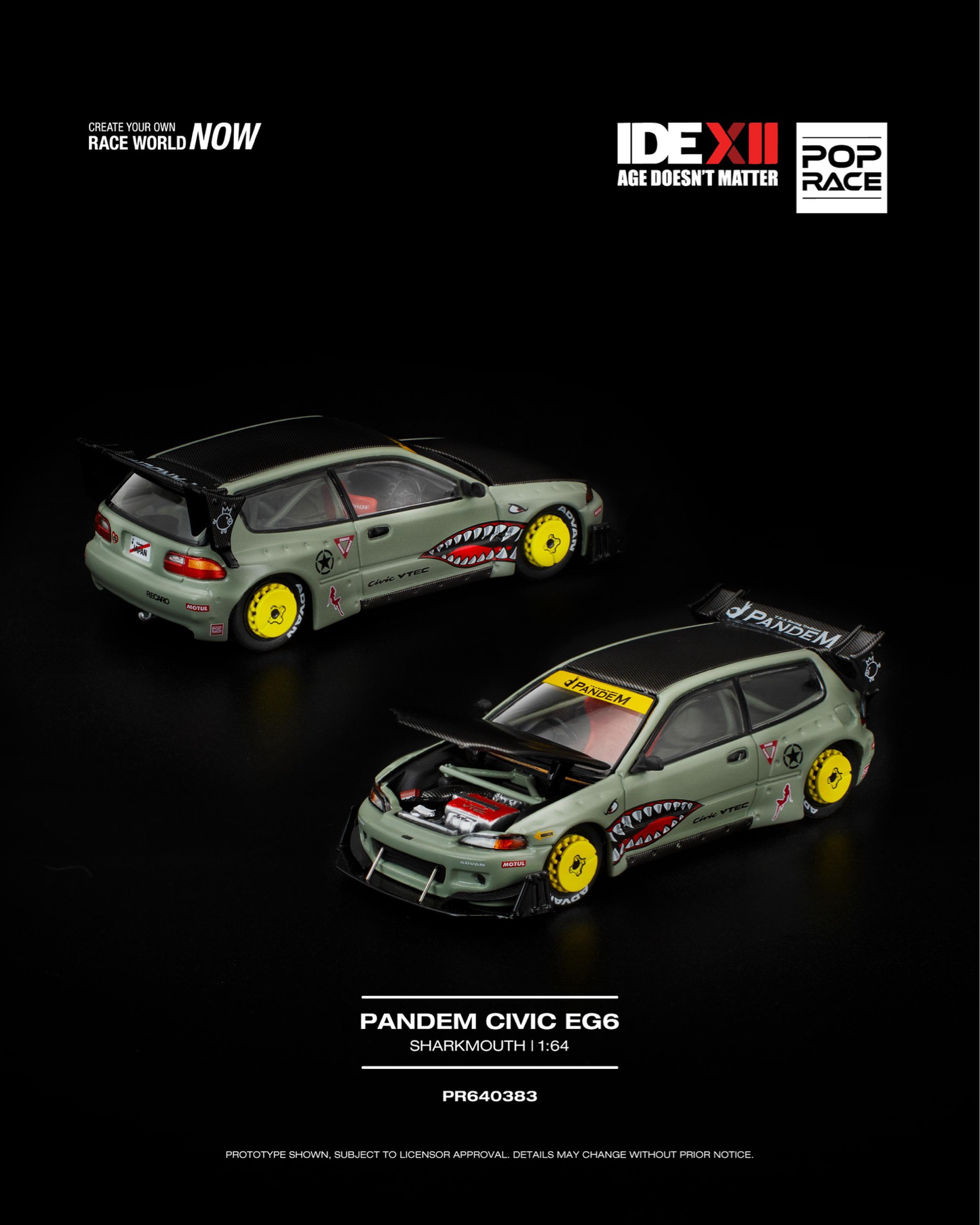 Pop Race 1/64 - Pandem Honda Civic EG6 Sharkmouth