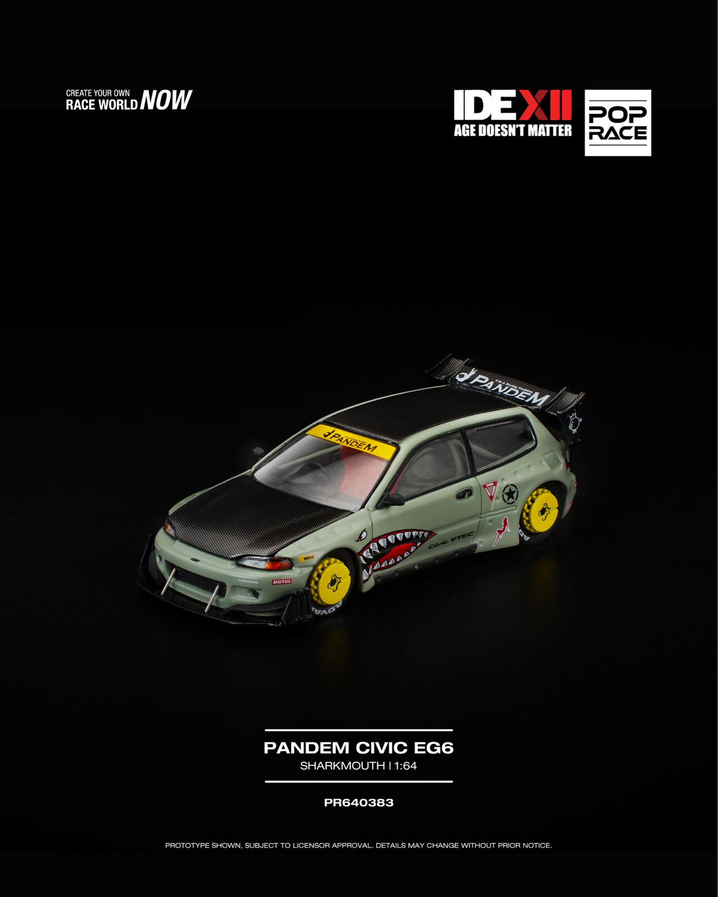 Pop Race 1/64 - Pandem Honda Civic EG6 Sharkmouth