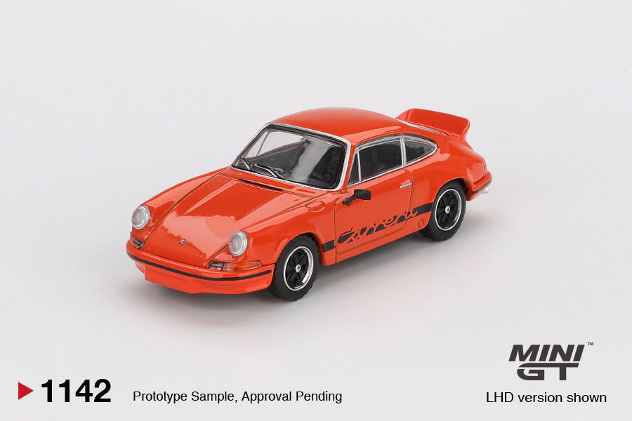 Mini GT 1/64 - Porsche 911 Carrera RS 2.7 Tangerine with Black Livery