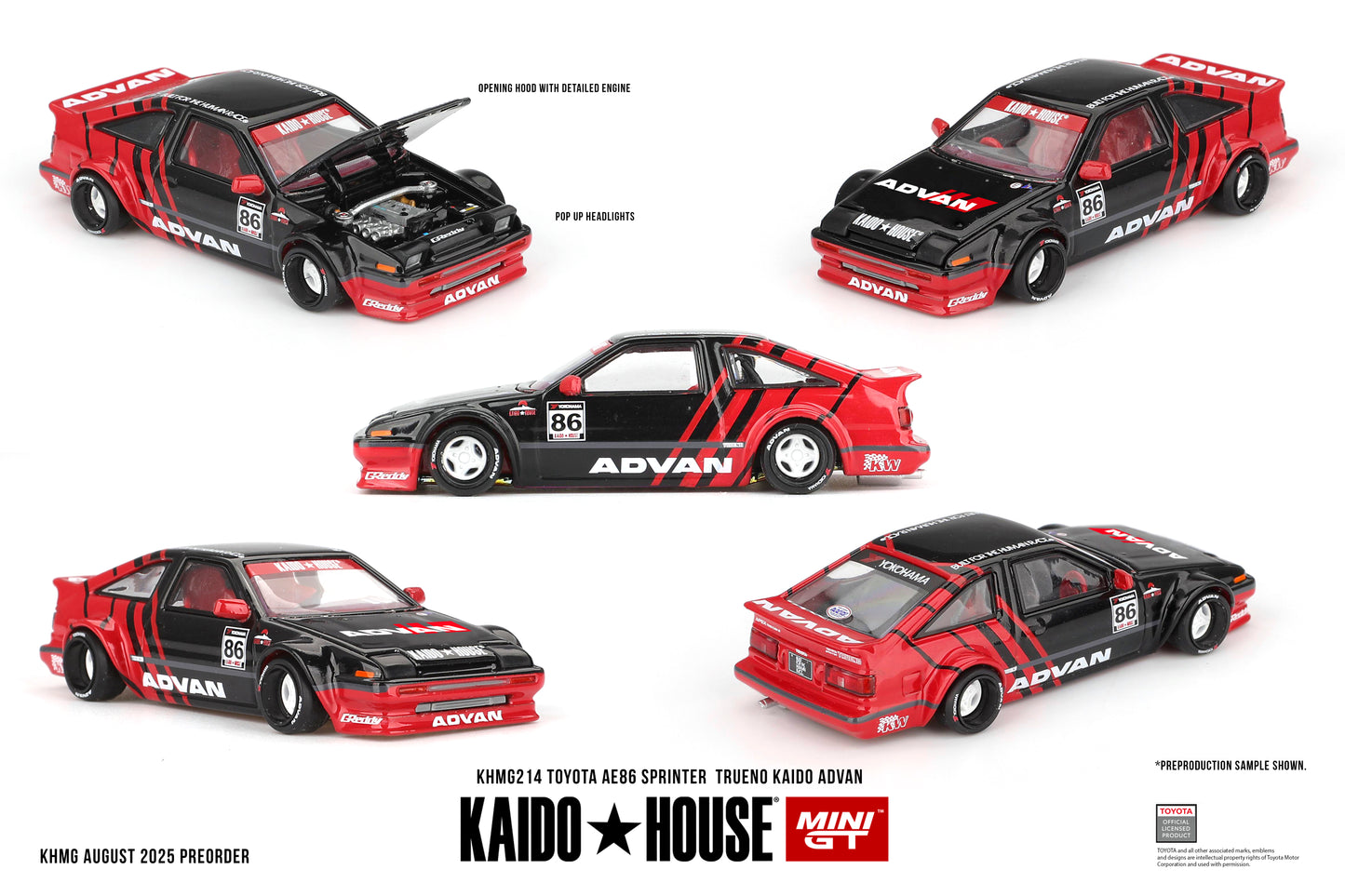 Mini GT x Kaido House 1/64 - Toyota AE86 Sprinter Trueno Kaido ADVAN