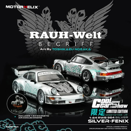 Motorhelix 1/64 - Porsche RWB 964 Silver-Fenix