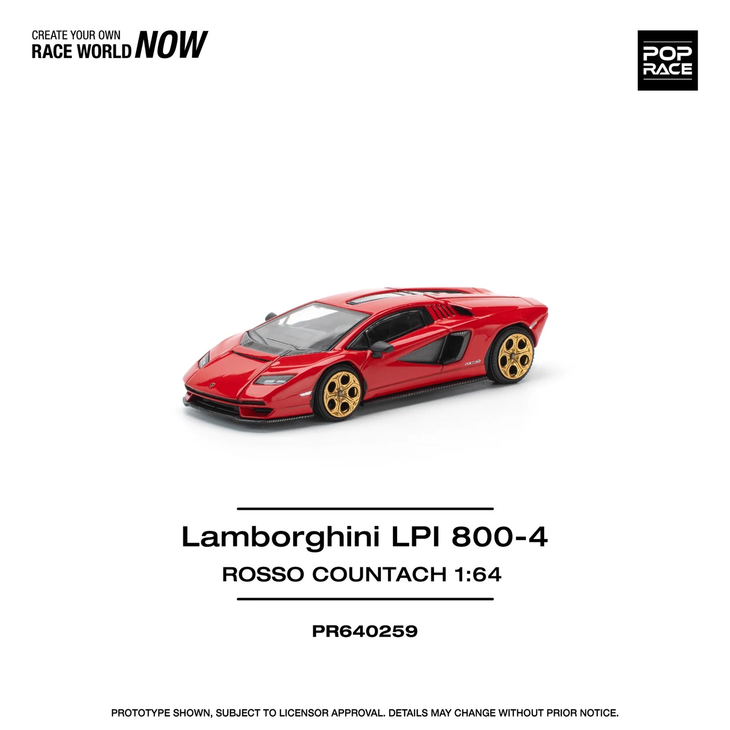 Pop Race 1/64 - Lamborghini Countach LPI:800 - Rosso