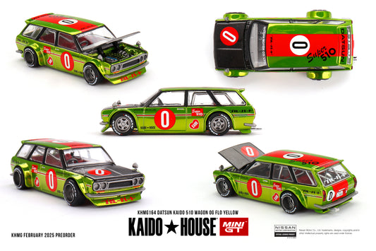 Mini GT x Kaido House 1/64 - Datsun KAIDO 510 Wagon OG Flo Yellow