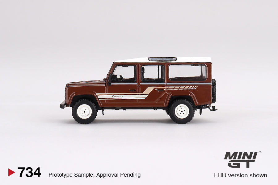 Mini GT 1/64 - Land Rover Defender 110 1985 County Station Wagon Russet Brown