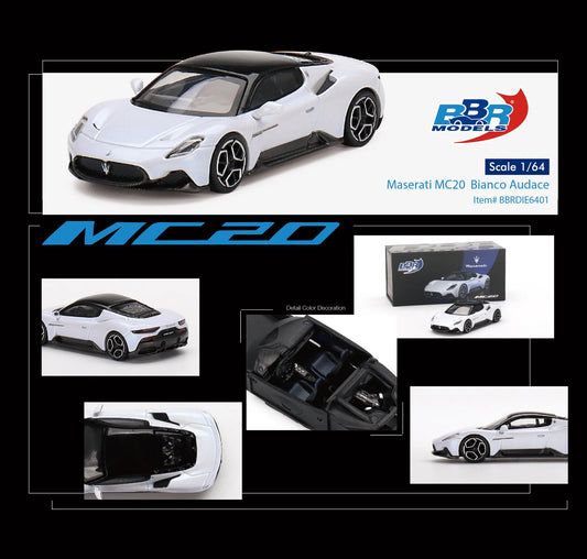 BBR Models 1/64 - Maserati MC20 Blanco Audace