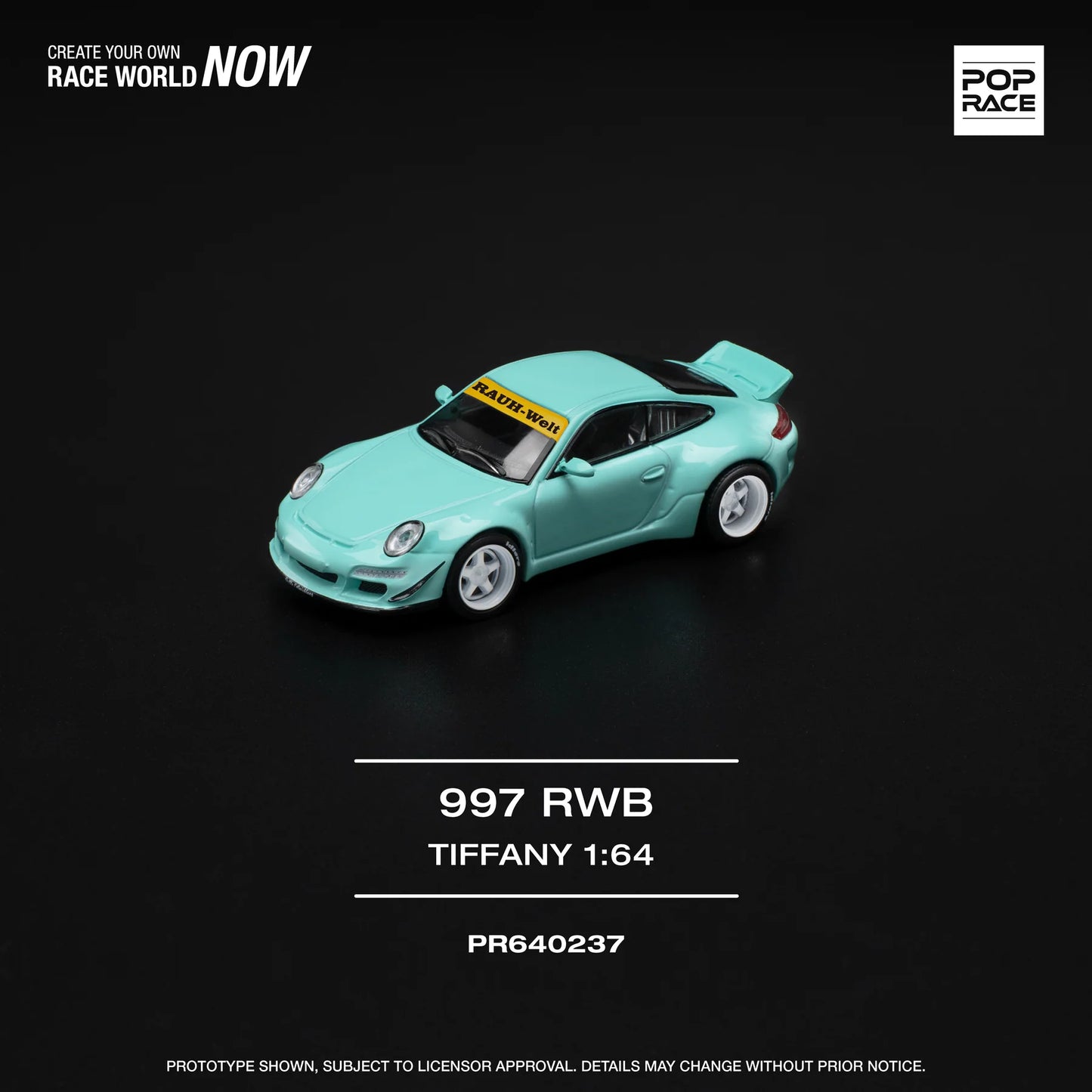 Pop Race 1/64 - Porsche 997 RWB Tiffany