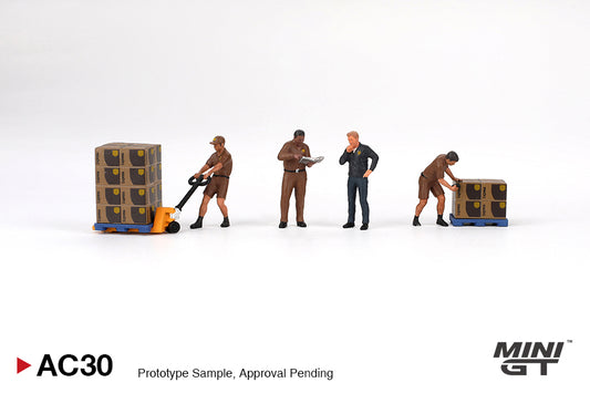 Mini GT 1/64 - UPS Driver & Workers Figurine