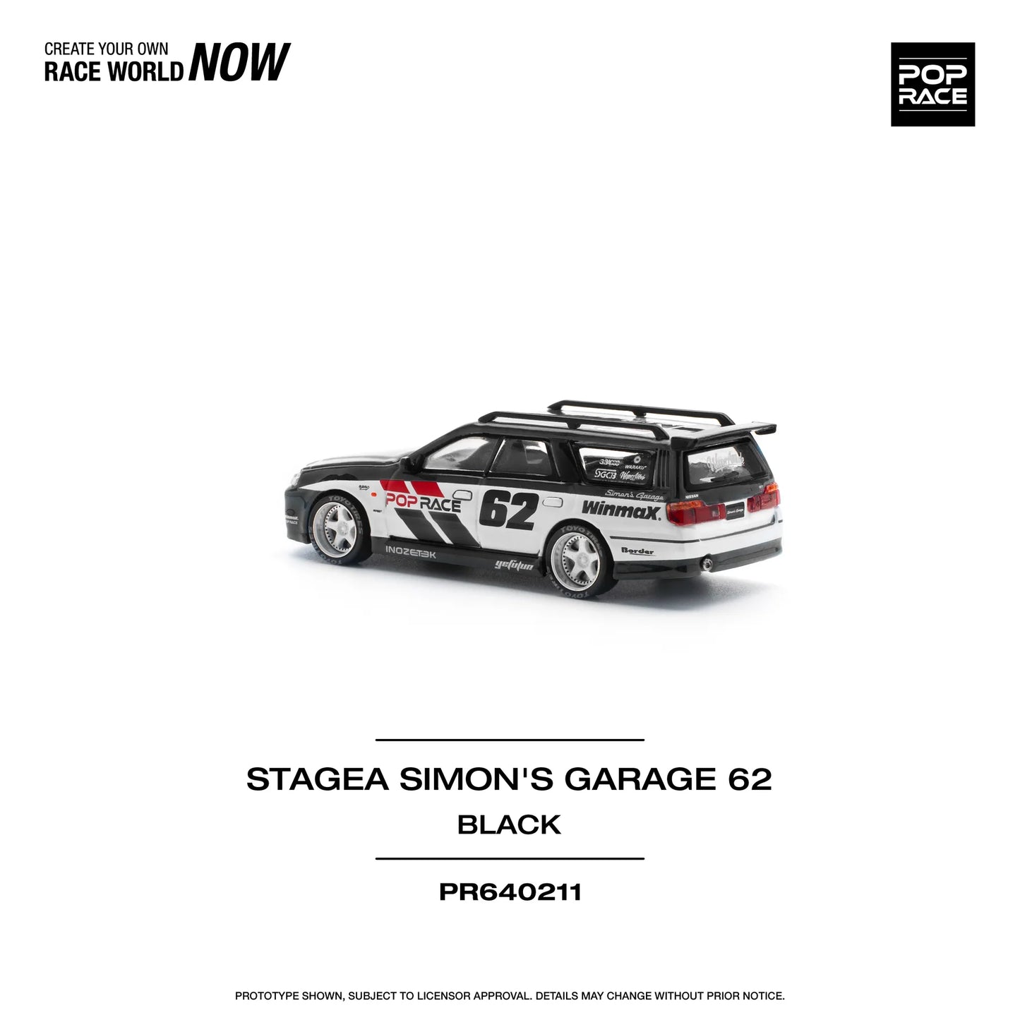 Pop Race 1/64 - Stagea Simon's Garage #62 Black