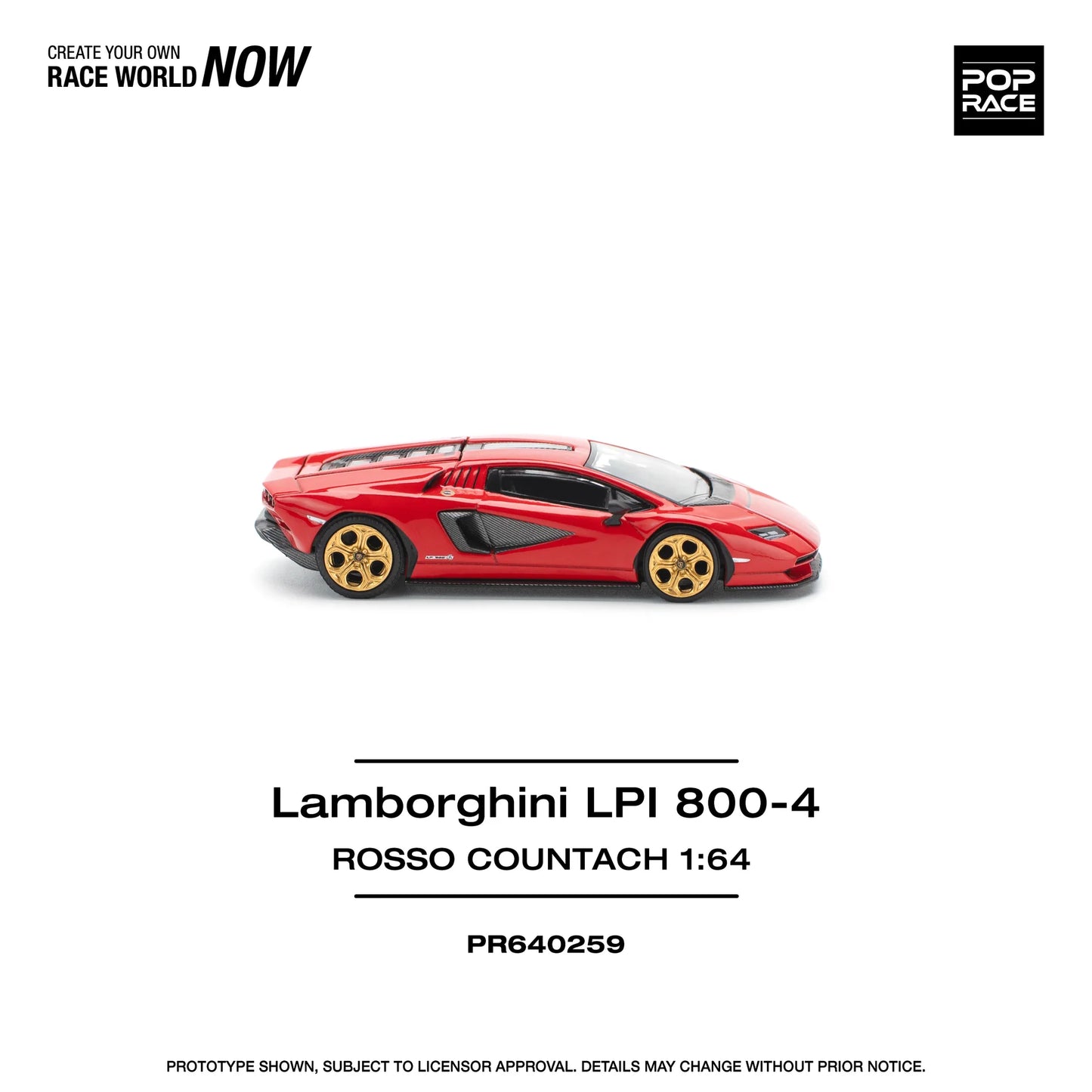 Pop Race 1/64 - Lamborghini Countach LPI:800 - Rosso