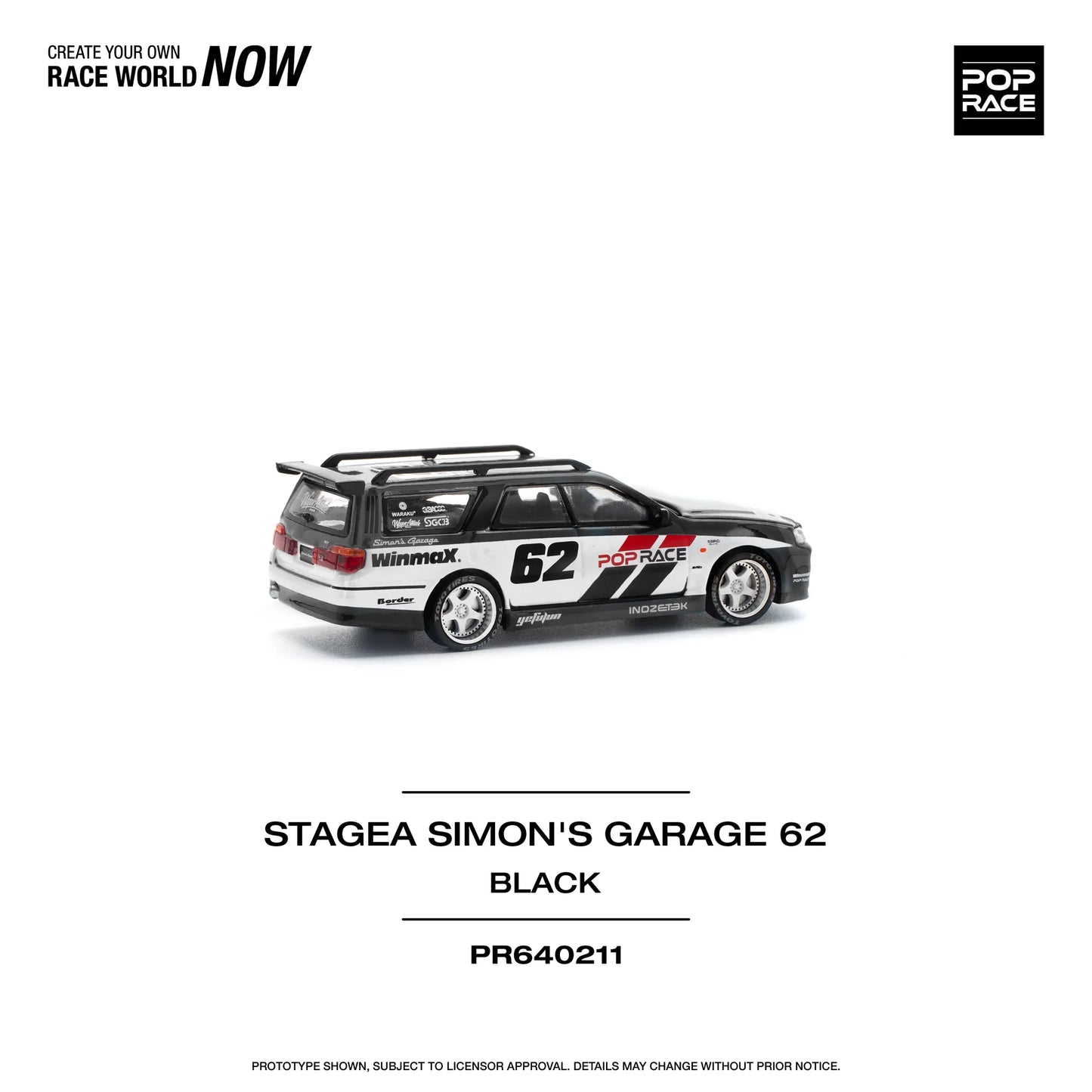 Pop Race 1/64 - Stagea Simon's Garage #62 Black
