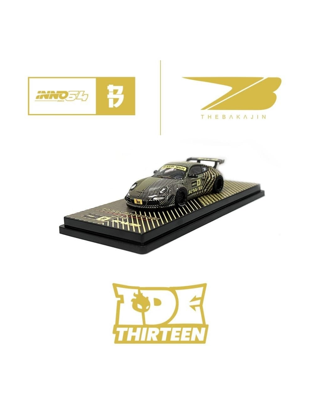 Inno64 1/64 - Porsche RWB 997 Black Crow Customs x Bakajin Indonesian Diecast Expo 2026 Event Edition