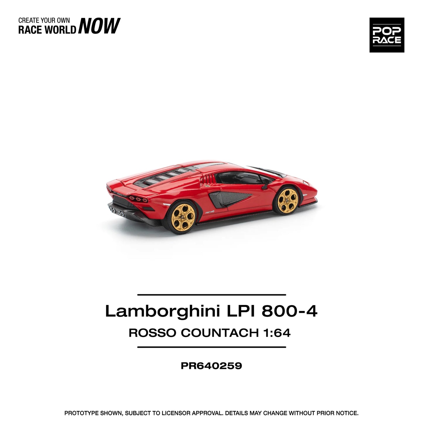 Pop Race 1/64 - Lamborghini Countach LPI:800 - Rosso