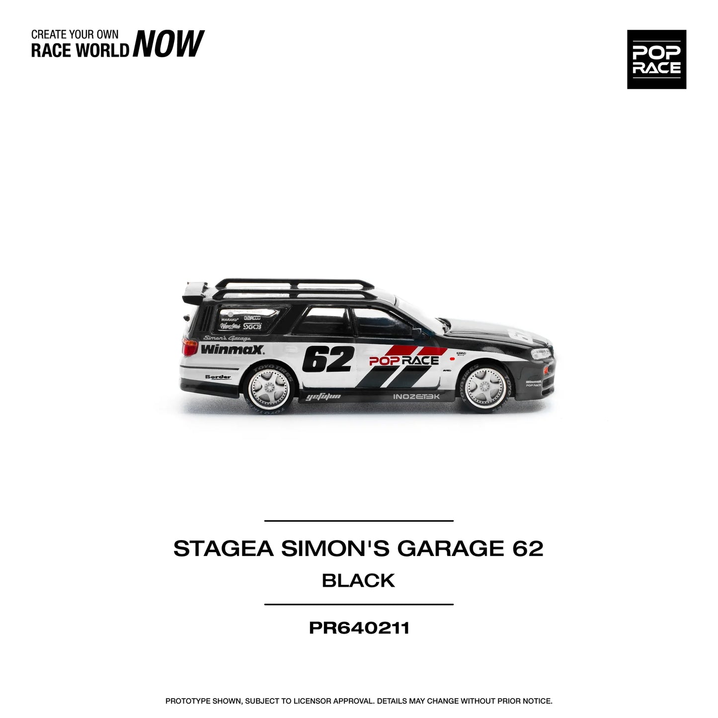 Pop Race 1/64 - Stagea Simon's Garage #62 Black