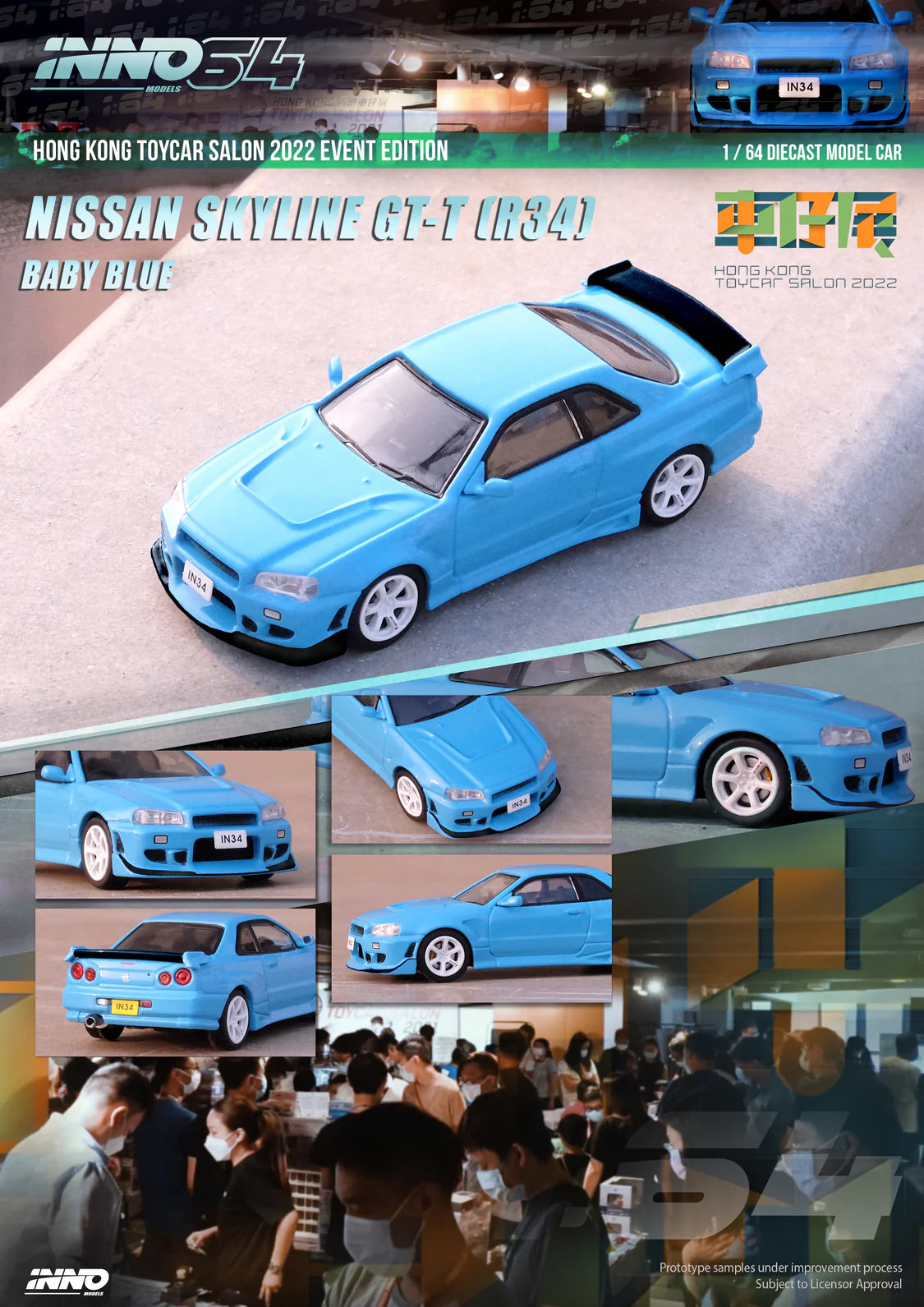 Inno64 1/64 - Nissan Skyline GT-R (R34) Hong Kong Toycar Salon 2022 Event Edition