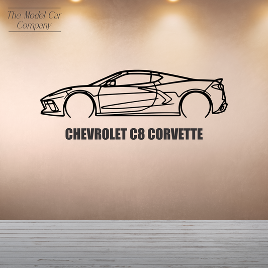 Wall Art Silhouette - Chevrolet C8 Corvette