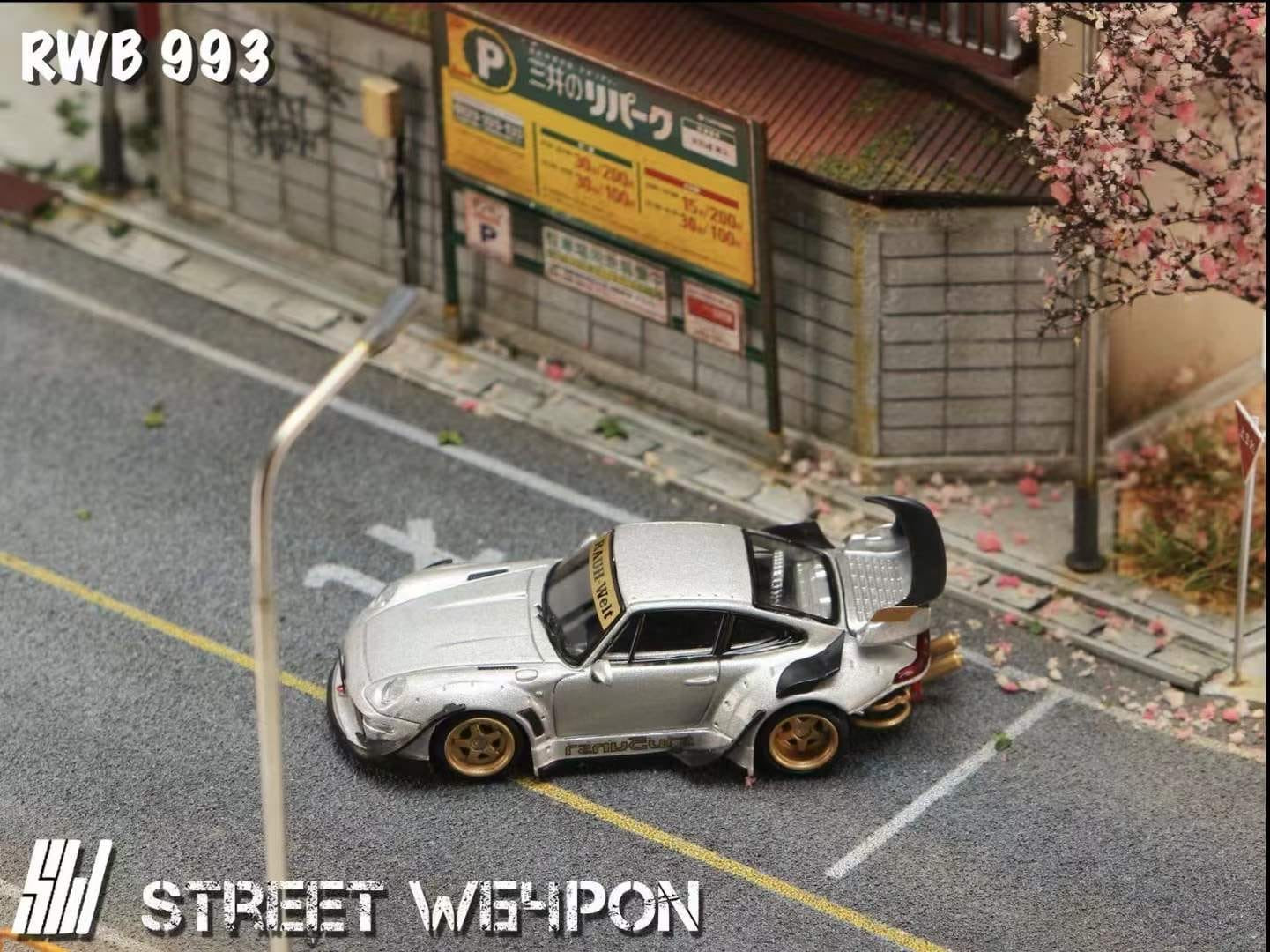 Street Weapon 1/64 - Porsche RWB 993 Heavenly Silver