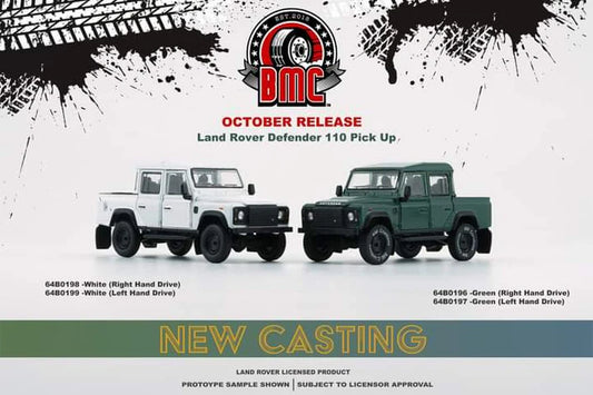 BMC 1/64 - Land Rover 2016 Defender 110 Pick Up Green