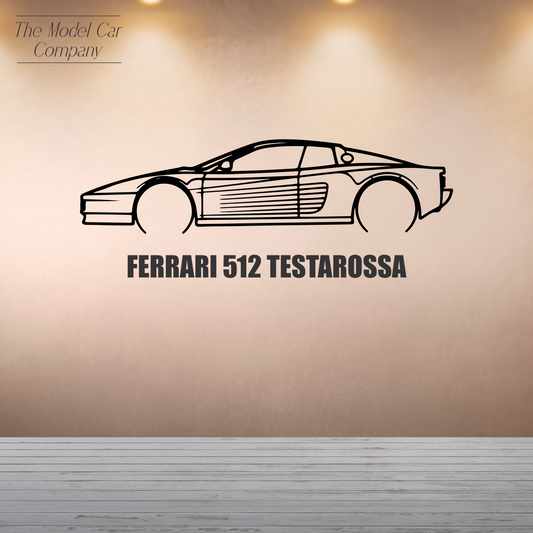 Wall Art Silhouette - Ferrari 512 Testarossa