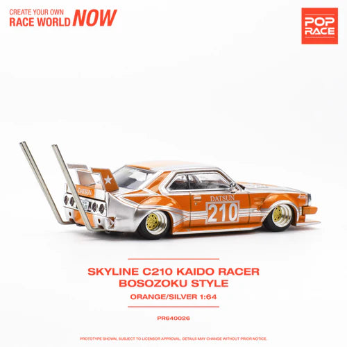 Pop Race 1/64 - Skyline C210 Kaido Racer Bosozoku Style