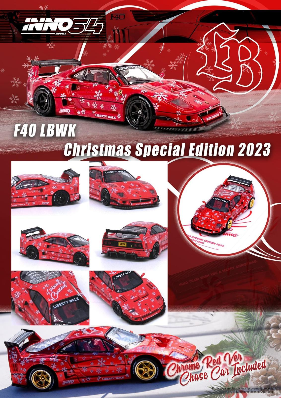 Inno64 1/64 - Liberty Walk Ferrari F40 Christmas Edition 2023