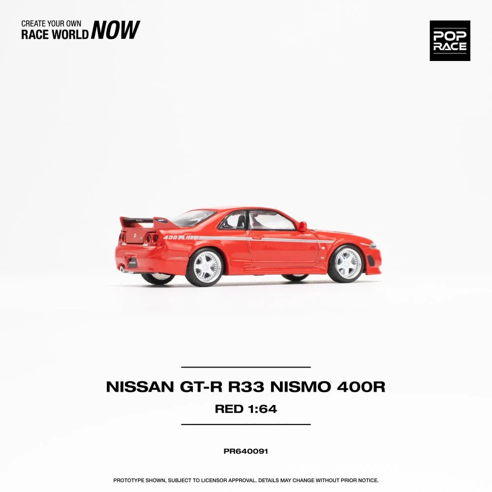 Pop Race 1/64 - Nissan GT-R R33 NISMO 400R Red