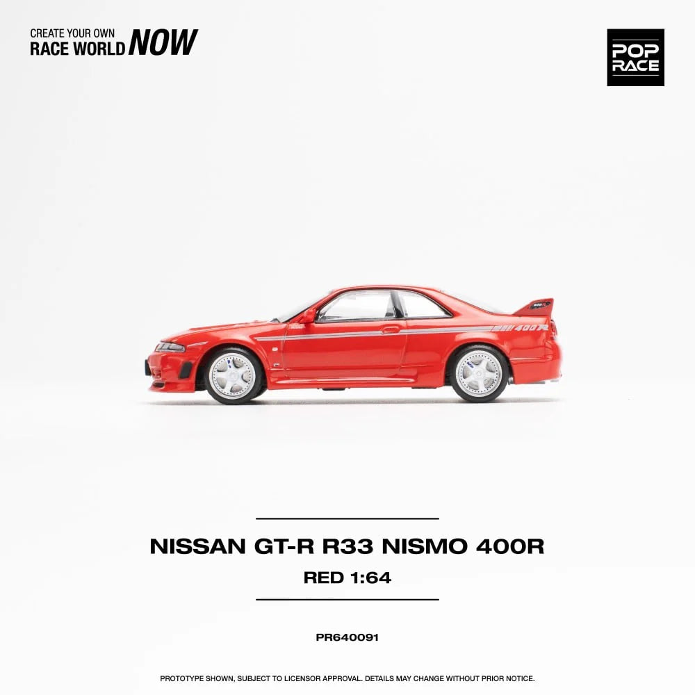 Pop Race 1/64 - Nissan GT-R R33 NISMO 400R Red