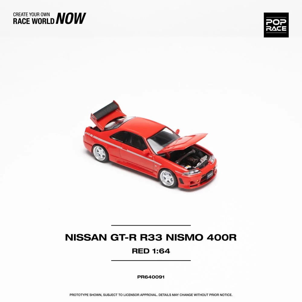 Pop Race 1/64 - Nissan GT-R R33 NISMO 400R Red