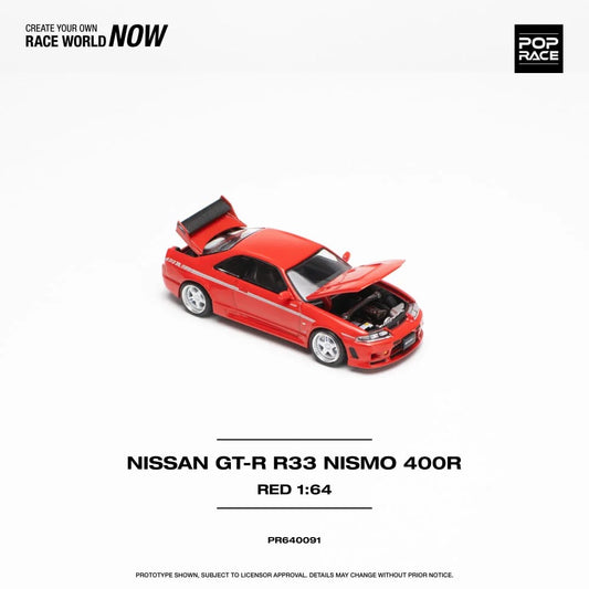 Pop Race 1/64 - Nissan GT-R R33 NISMO 400R Red