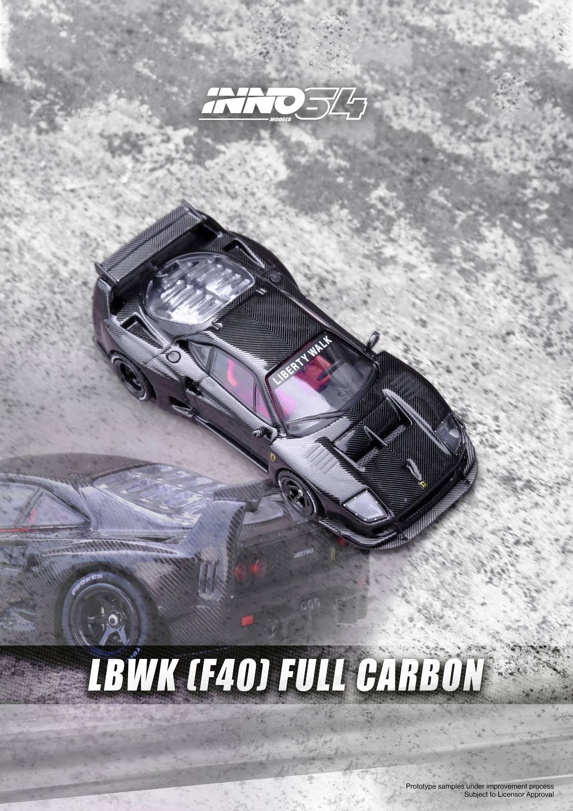 Inno64 1/64 - LBWK Ferrari F40 (Full Carbon)