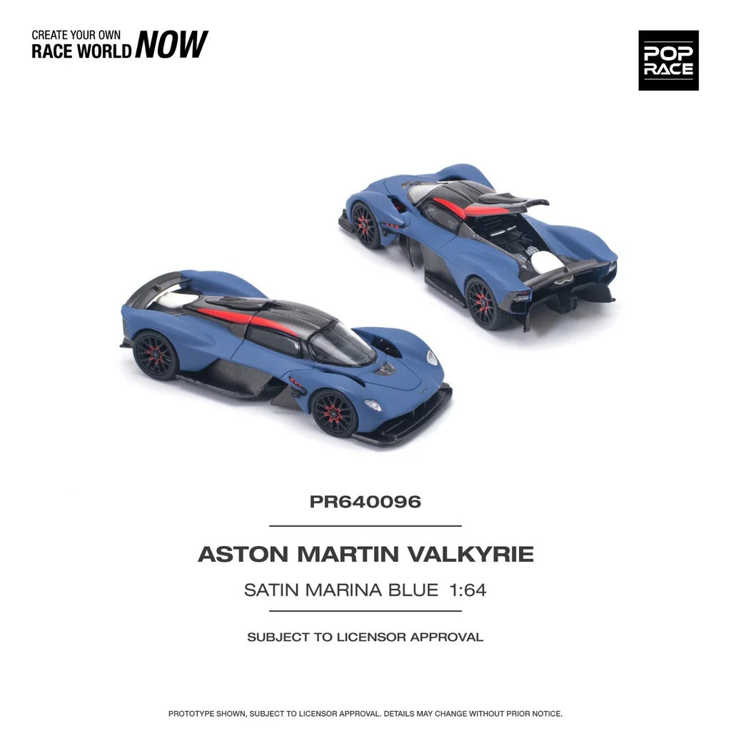 Pop Race 1/64 - Aston Martin Valkyrie Satin Marina Blue