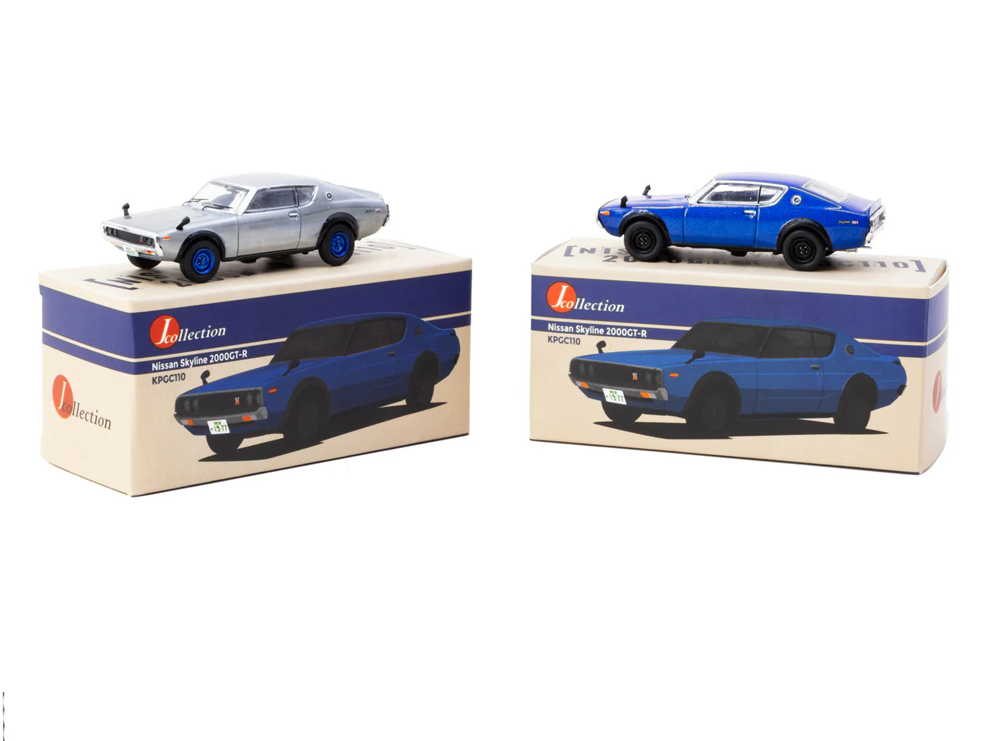 Tarmac Works x J Collection 1/64 - Nissan Skyline 2000GT-R KPGC110 Blue Metallic